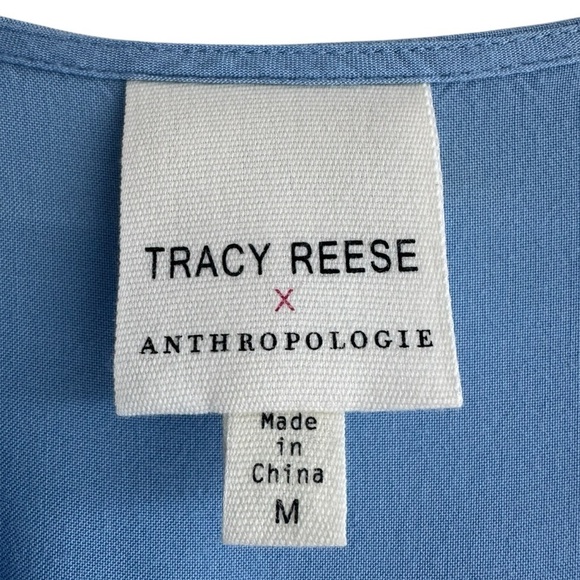 TRACY REESE x Anthropologie Carolina Eyelet Midi Dress | Light Blue Sleeveless M - Picture 2 of 10